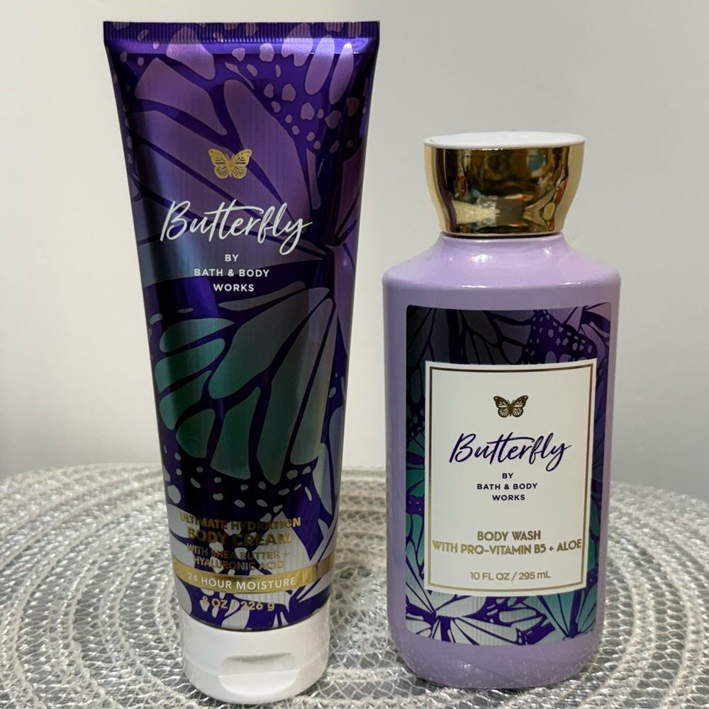 BBW Butterfly Body Cream and Body Wash Set of 2 NWT